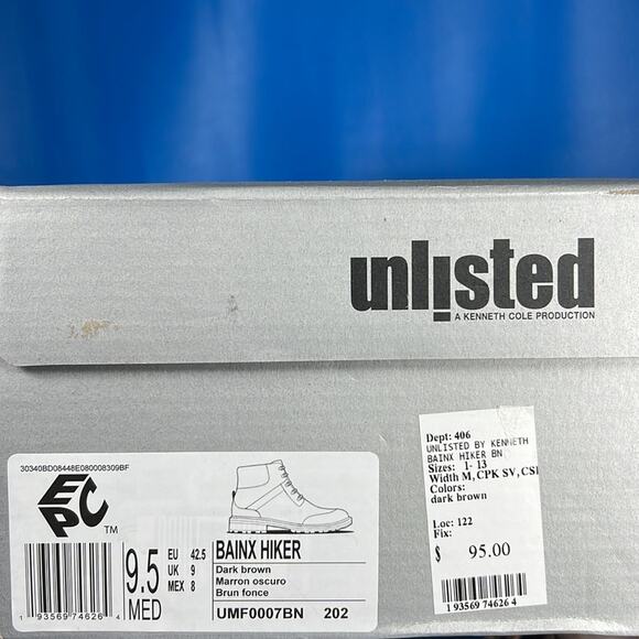 Unlisted Men\'s Bainx Hiker Boots - Dark Brown - 9.5 - New in box main image 7